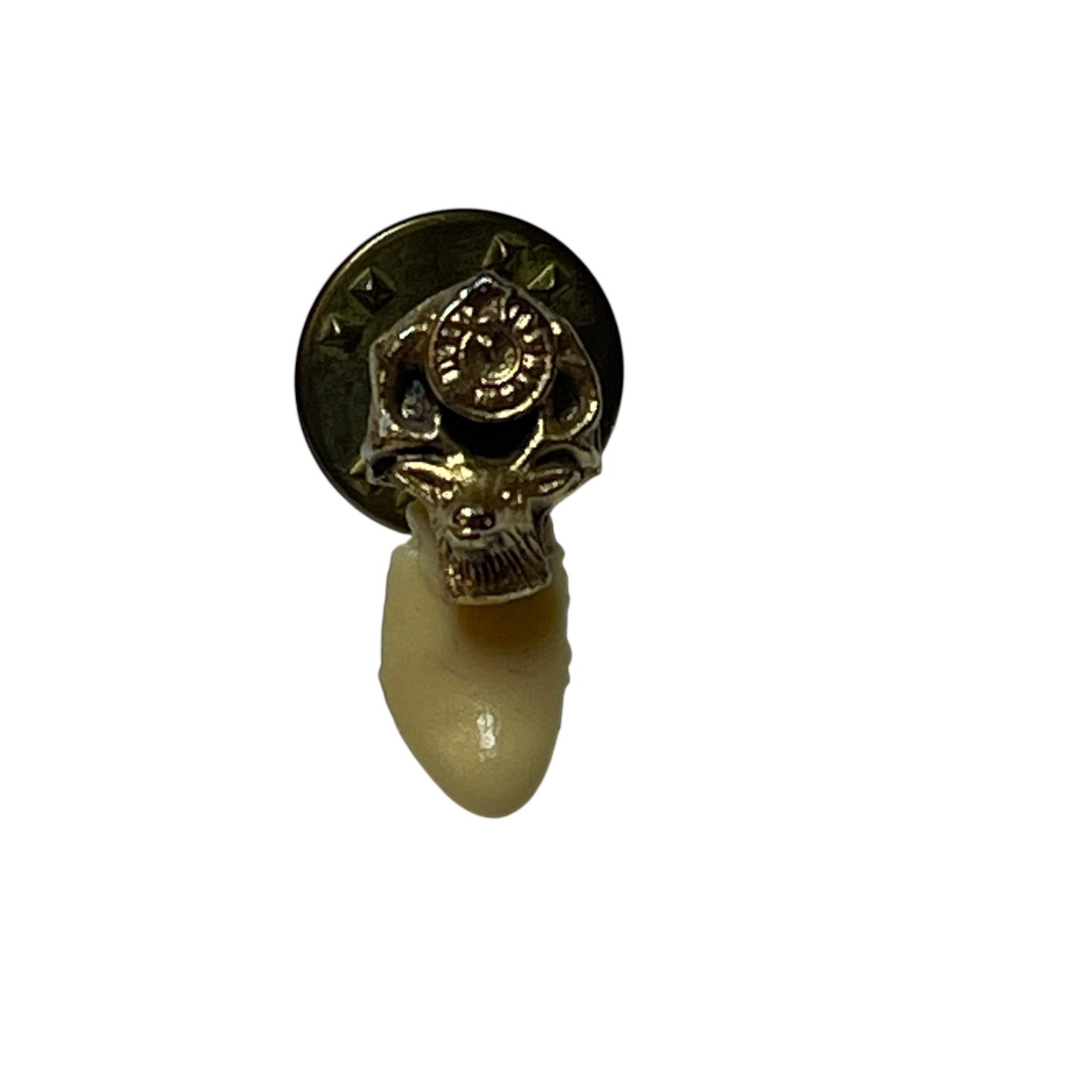 Vintage BPOE Order of The Elks Lodge Elk Simulated Tooth Lapel Pin Pinback Tie Vintage BPOE Order of The Elks Lodge Elk Simulated Tooth Lapel Pin Pinback Tie