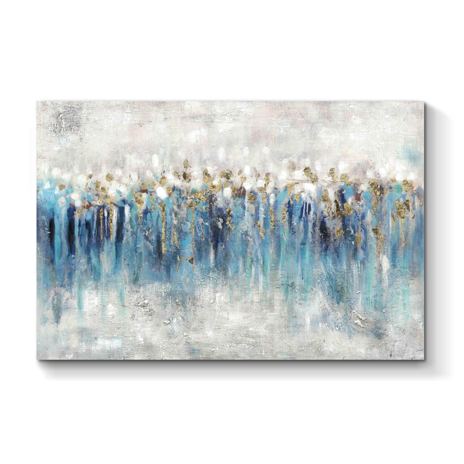 TAR TAR STUDIO Abstract Artwork Canvas Wall Art: Gray and Blue Painting Moder... TAR TAR STUDIO Abstract Artwork Canvas Wall Art: Gray and Blue Painting Moder...