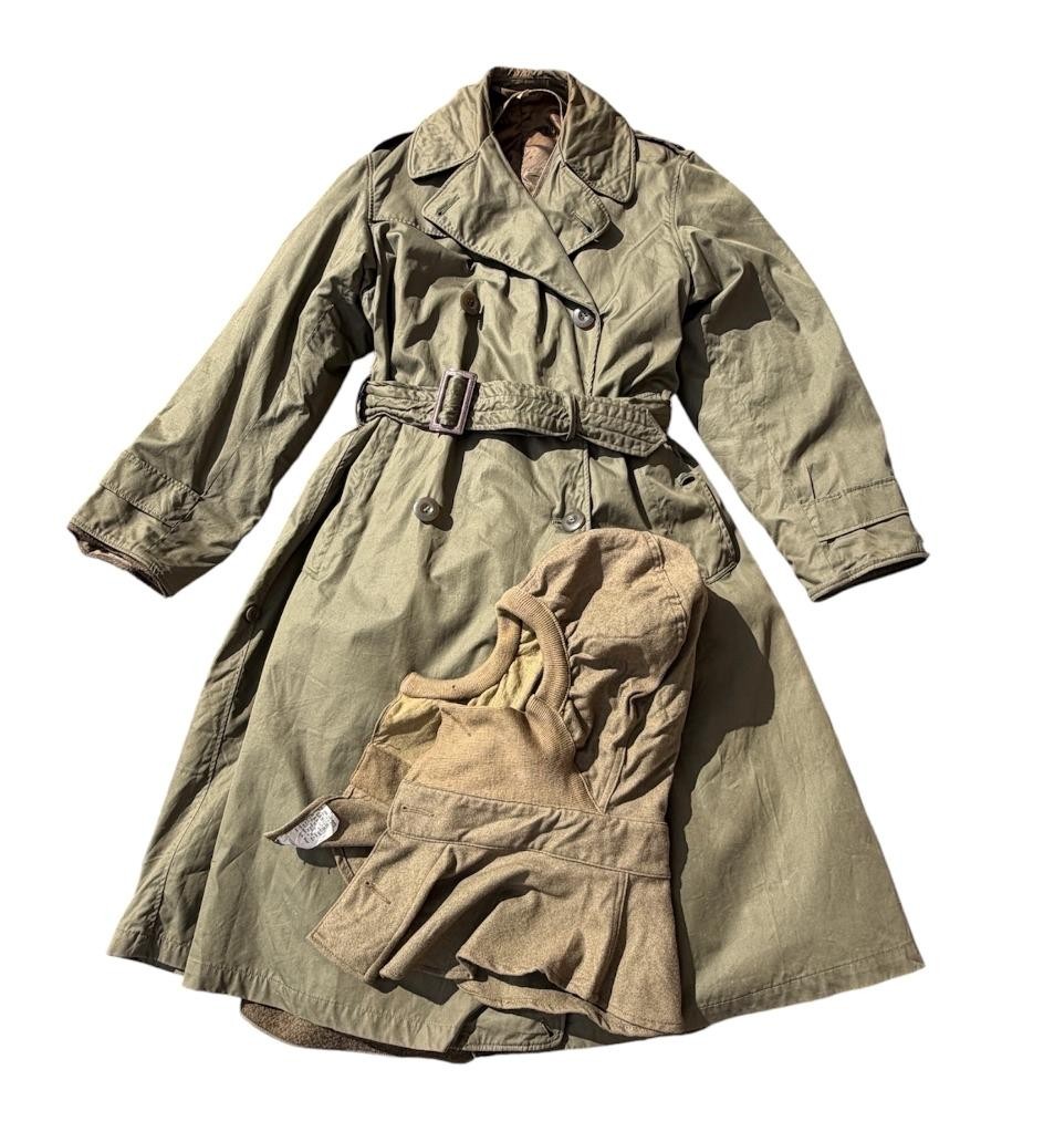 Vintage WWII 1944 US Army Officer OD-7 Field Overcoat 35R Wool Liner Hood Vintage WWII 1944 US Army Officer OD-7 Field Overcoat 35R Wool Liner Hood