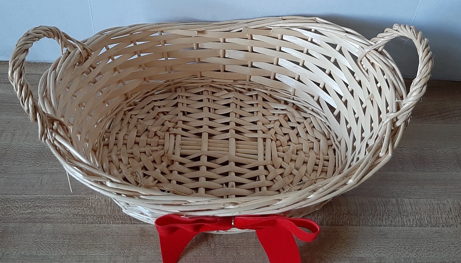 Woven Natural Reed Basket w/Handles 11 x 8 x 5.5\