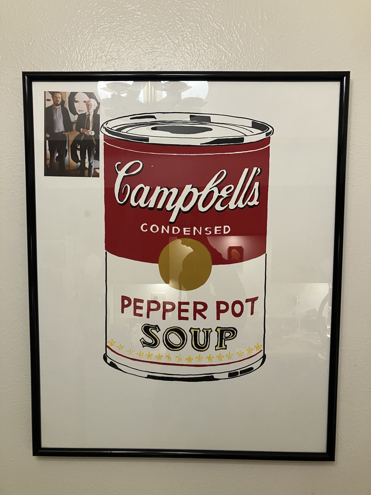 Original 1960’s/70s Andy Warhol Photo With Campbell Soup Can Print / Factory Era