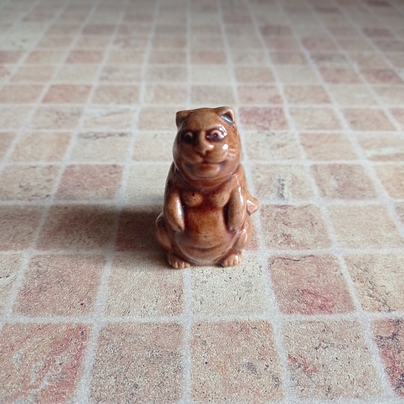 Small cute vintage cat figurine funny cats lover gift ceramic animals figure