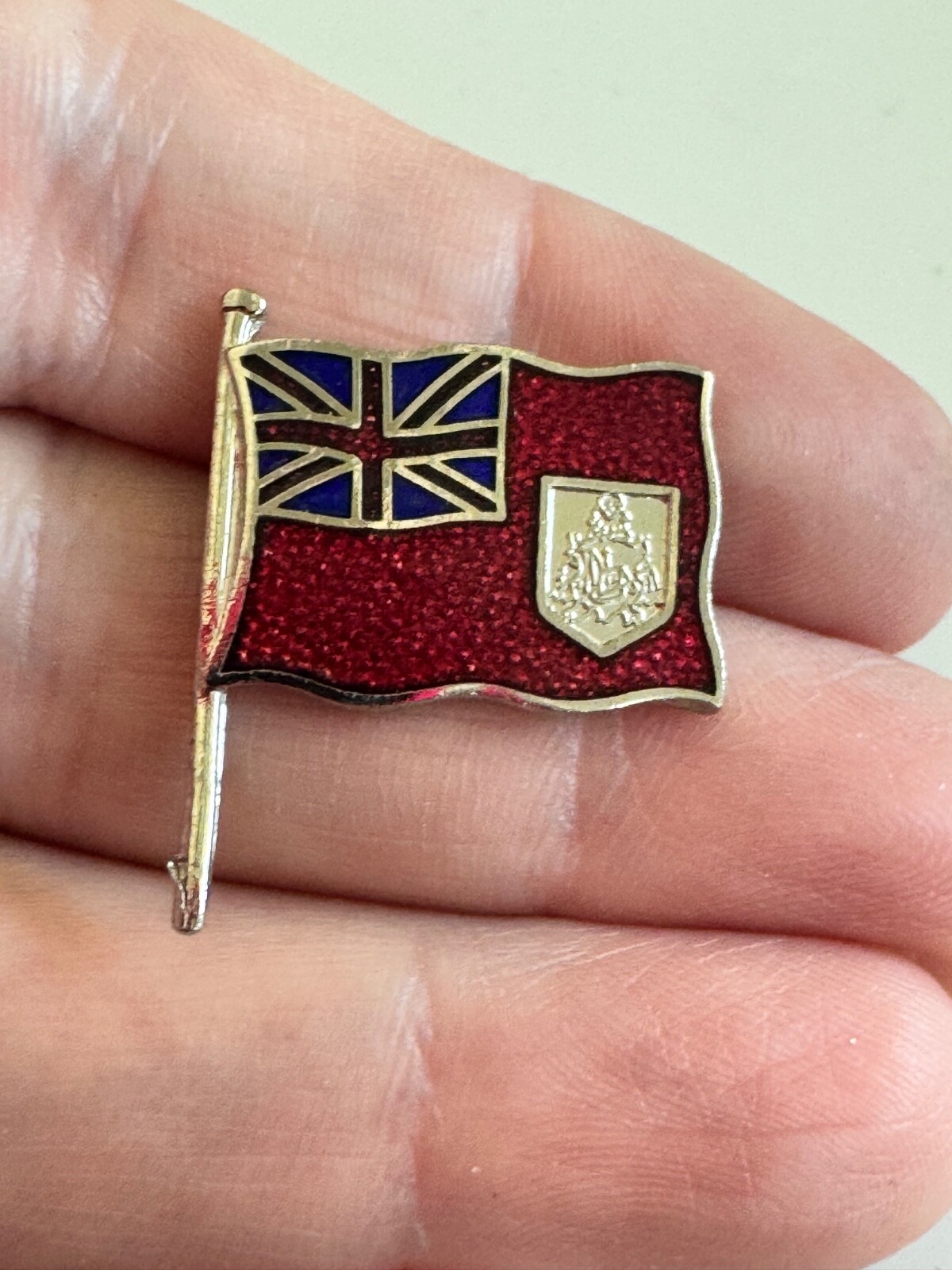 Bermuda Flag Lapel Pin Red Ensign British Overseas Territory Enamel Vintage Bermuda Flag Lapel Pin Red Ensign British Overseas Territory Enamel Vintage