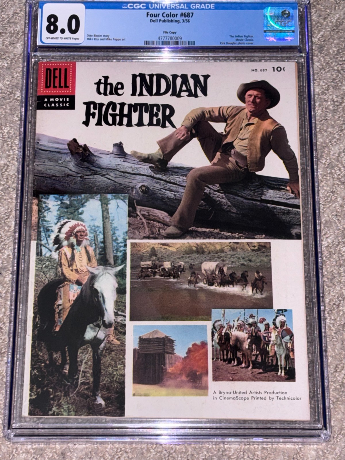 1956 Dell Four Color FC #687 The Indian Fighter CGC 8.0 VF File copy