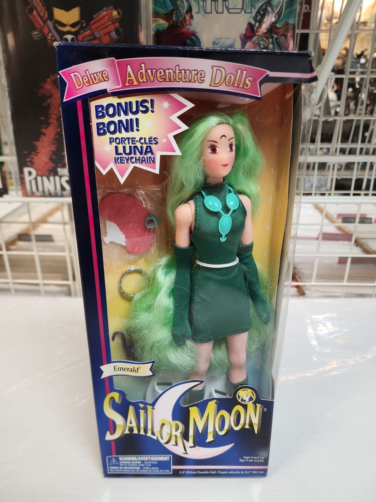 Vintage Sailor Moon 11.5-inch Emerald Deluxe Adventure Doll Box Damage