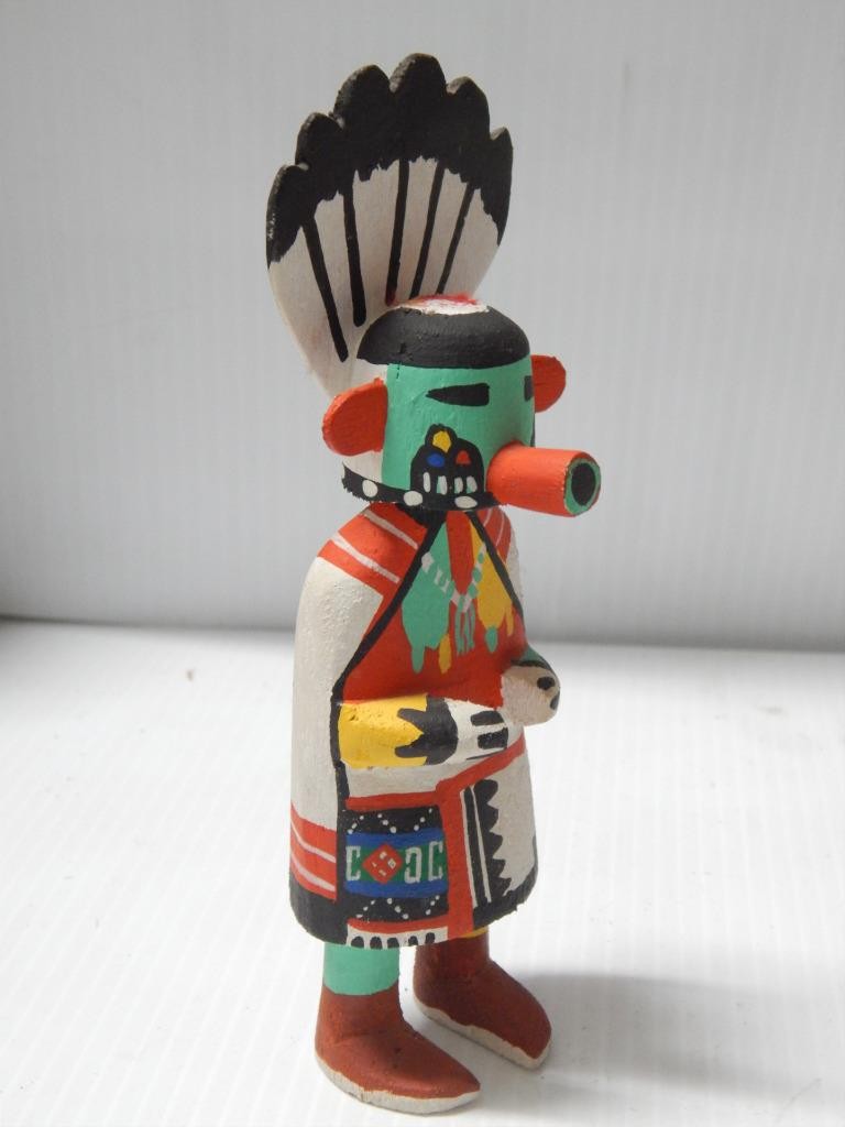 VINTAGE HOPI PUEBLO INDIAN HAND CRVD COTTONWOOD stiff arm KACHINA -not a \