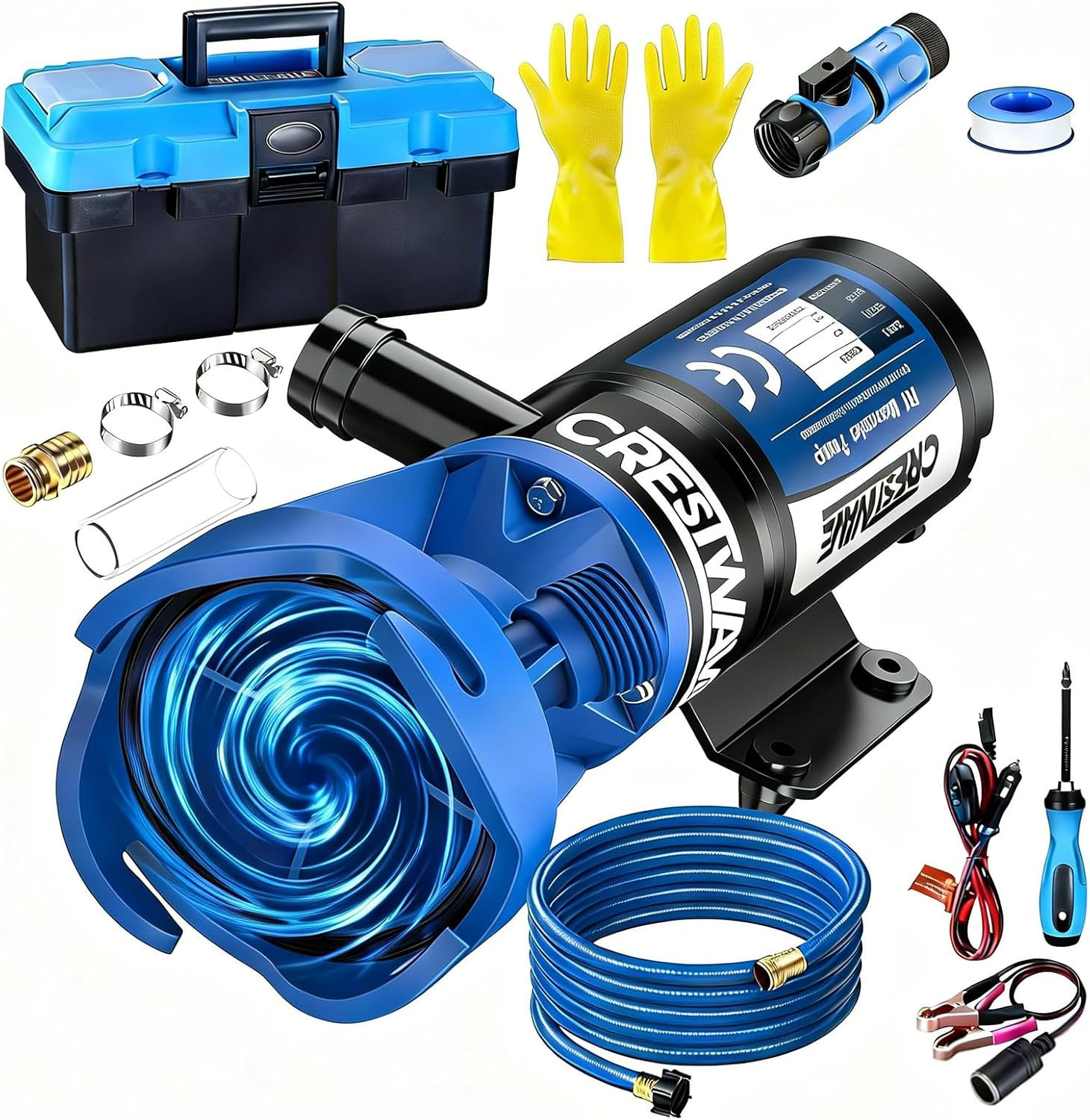 RV Macerator Pump - Fast 4-Minute Emptying for RV & Boat Tanks | 12GPM, 10FT Lif RV Macerator Pump - Fast 4-Minute Emptying for RV & Boat Tanks | 12GPM, 10FT Lif