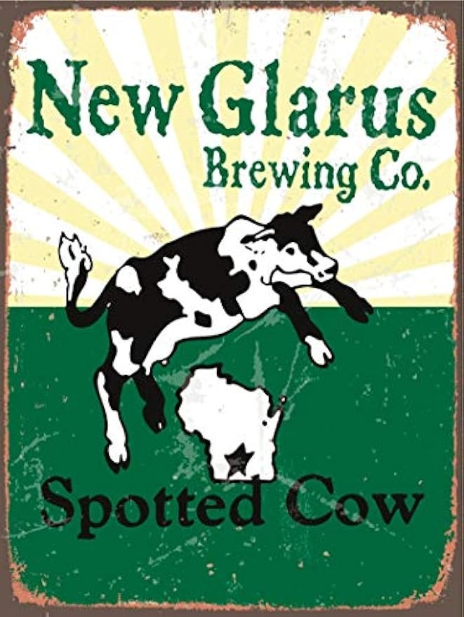 New Glarus Spotted Cow Beer Small Tin Metal Signs Home Decoration Retro Vintage 