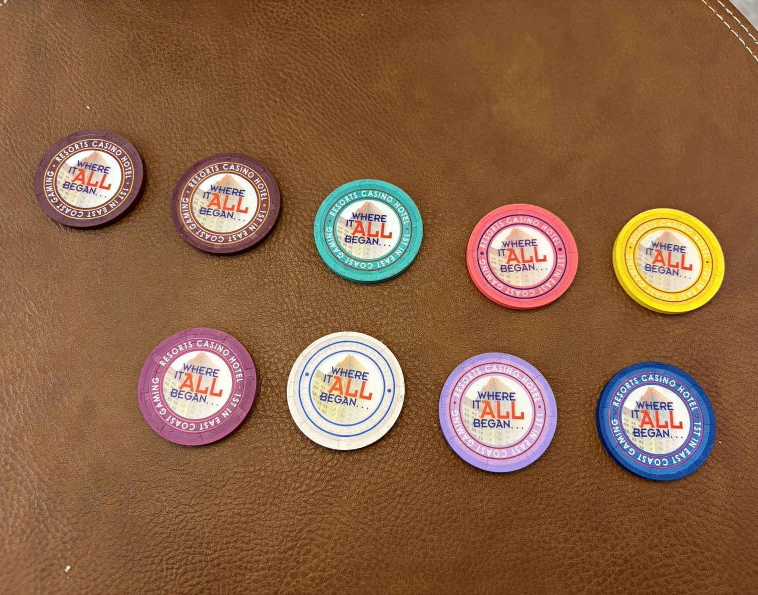 Resorts Casino Hotel Atlantic City Poker Chips (each chip is sold separately) Resorts Casino Hotel Atlantic City Poker Chips (each chip is sold separately)