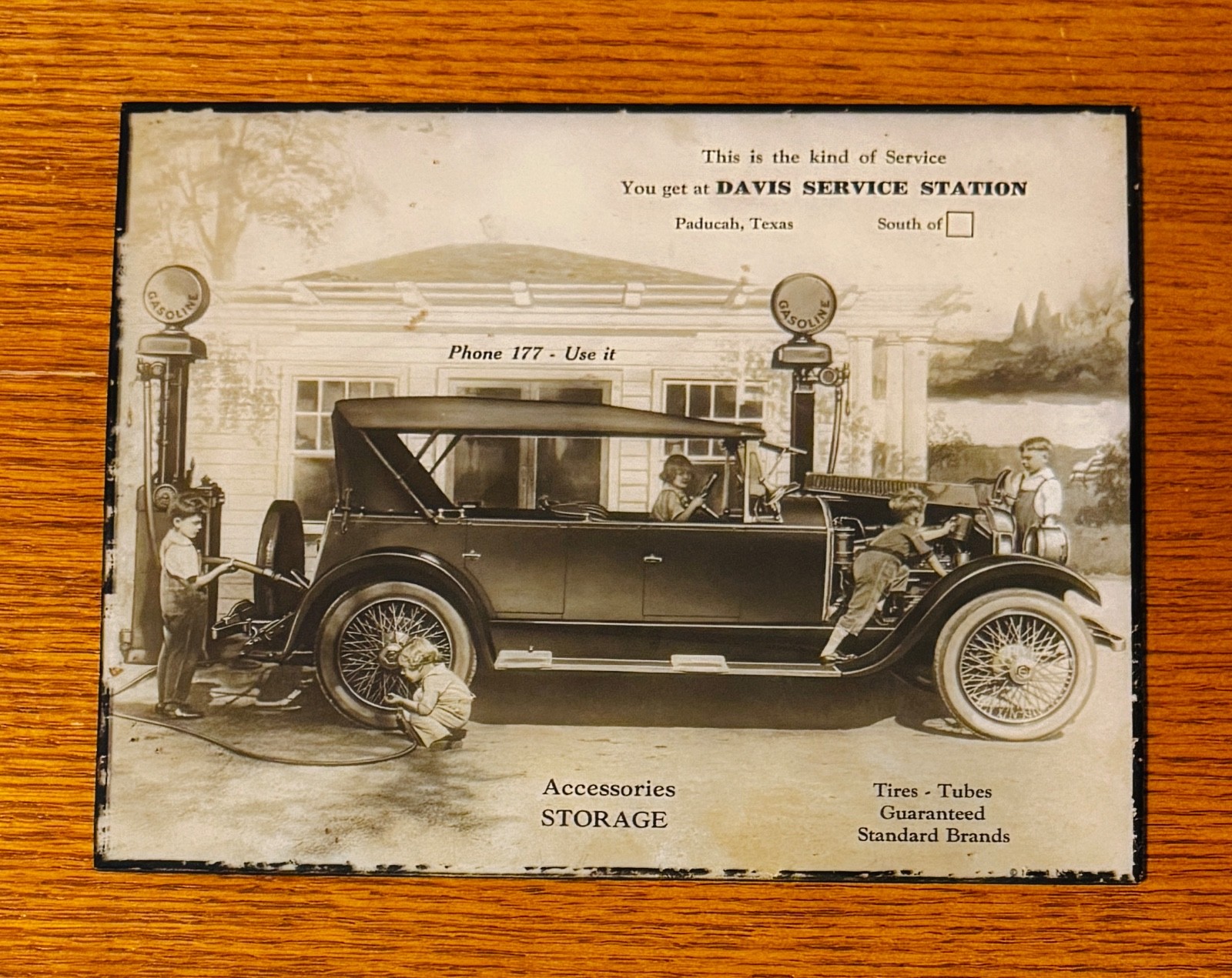 Vintage advertisement for PADUCAH, TEXAS service station on 9\ Vintage advertisement for PADUCAH, TEXAS service station on 9\