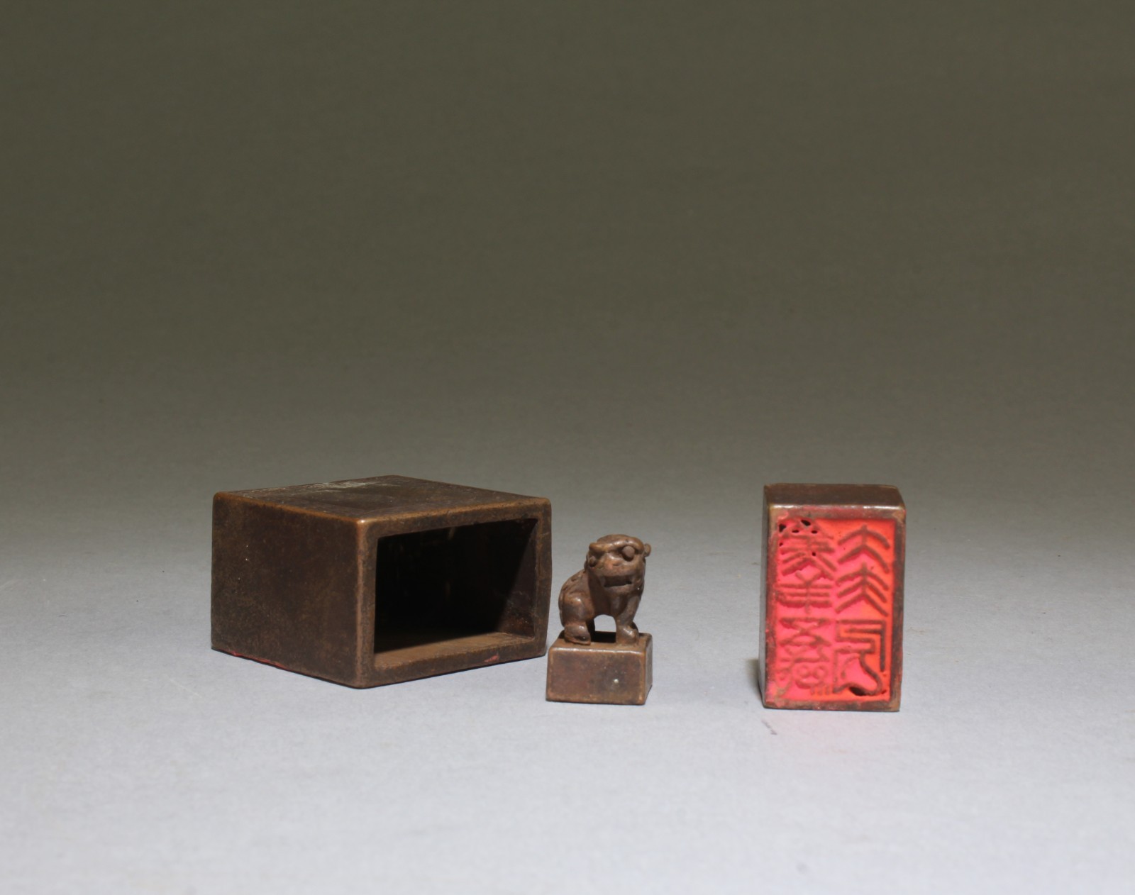 A Set of Three Chinese Bronze Seal