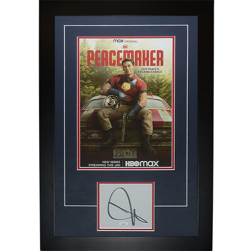 Peacemaker 11x17 TV Poster Deluxe Framed with John Cena Autograph - JSA Peacemaker 11x17 TV Poster Deluxe Framed with John Cena Autograph - JSA