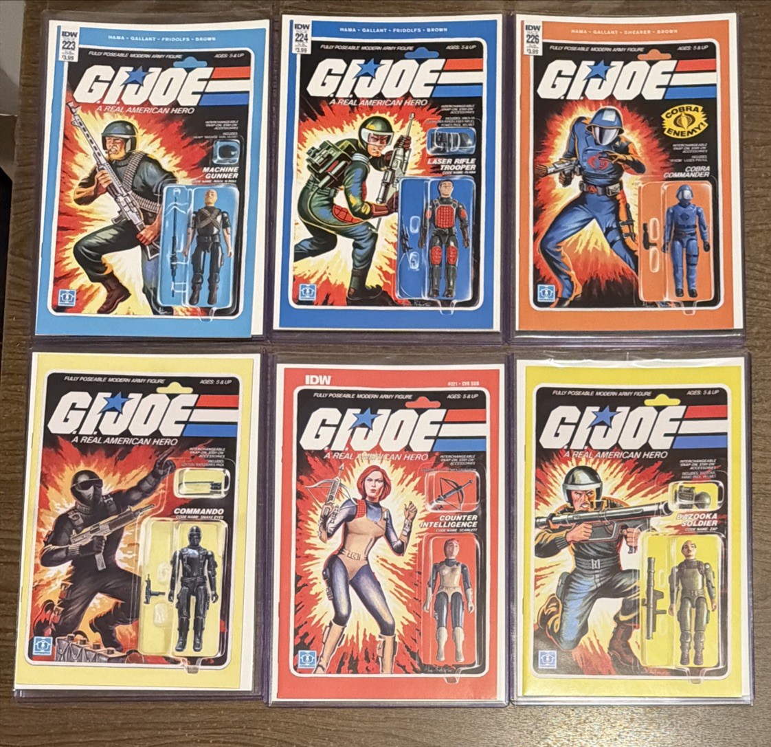 G I JOE COMICS ACTION FIGURE VARIANT LOT IDW 219 220 221 223 224 226  G. I. JOE