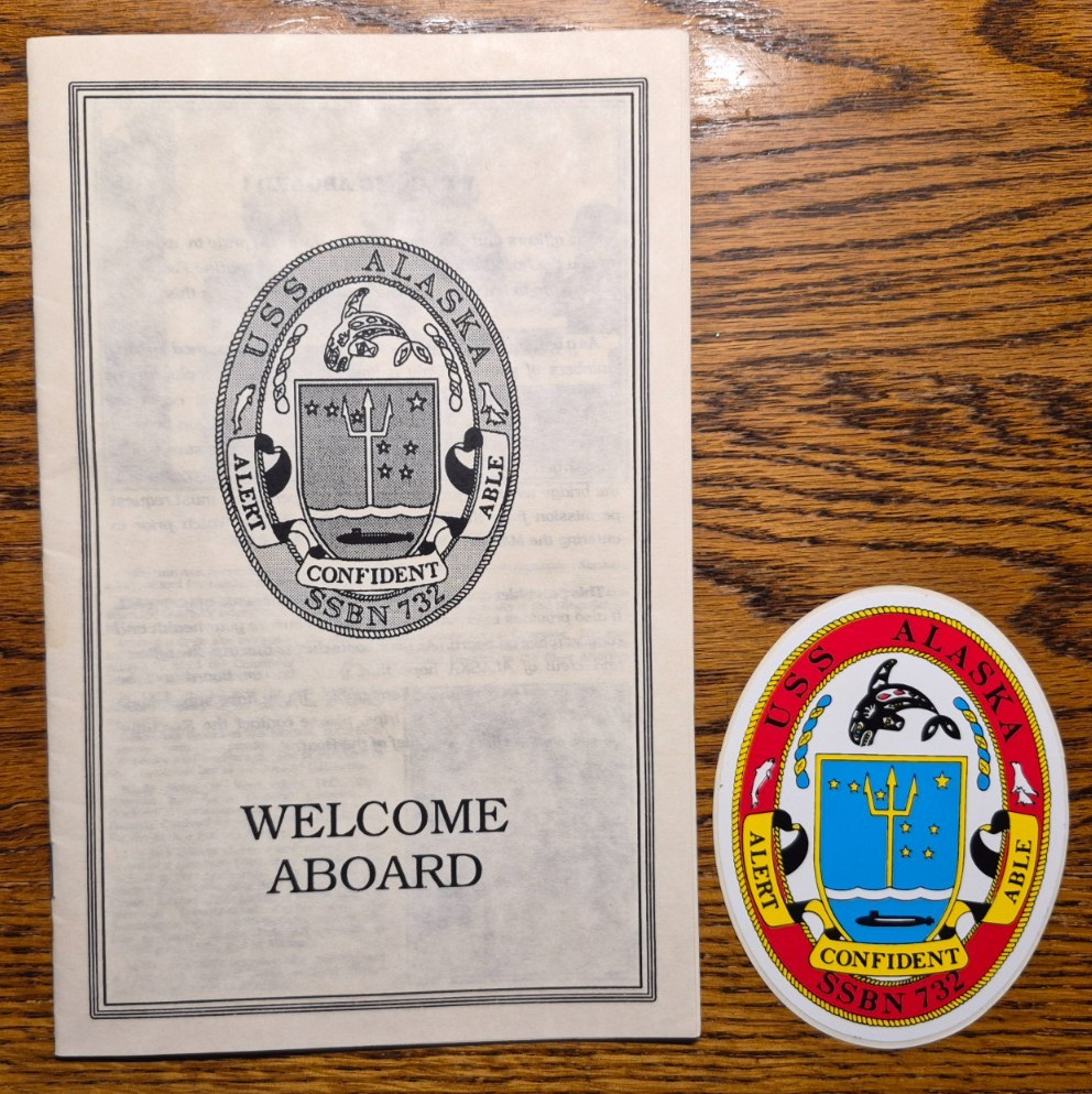 USS Alaska SSBN 732 Welcome aboard booklet & decal
