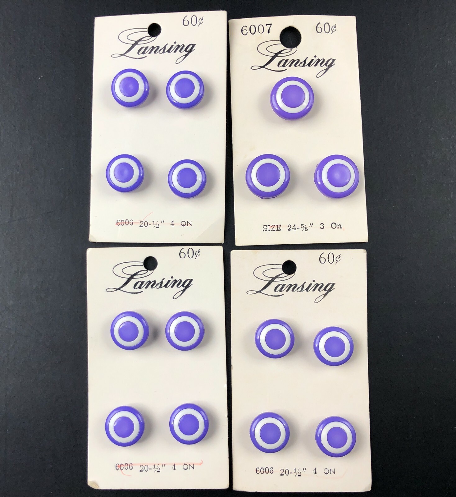 NOS Vintage Lansing Bullseye Sewing Buttons on Card Lot Two Tone New Old Stock NOS Vintage Lansing Bullseye Sewing Buttons on Card Lot Two Tone New Old Stock