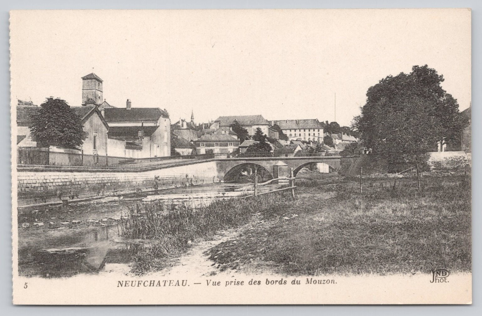 Neufchâteau France Vue du Mouzon River Antique Real Photo Postcard ND Jhot Neufchâteau France Vue du Mouzon River Antique Real Photo Postcard ND Jhot