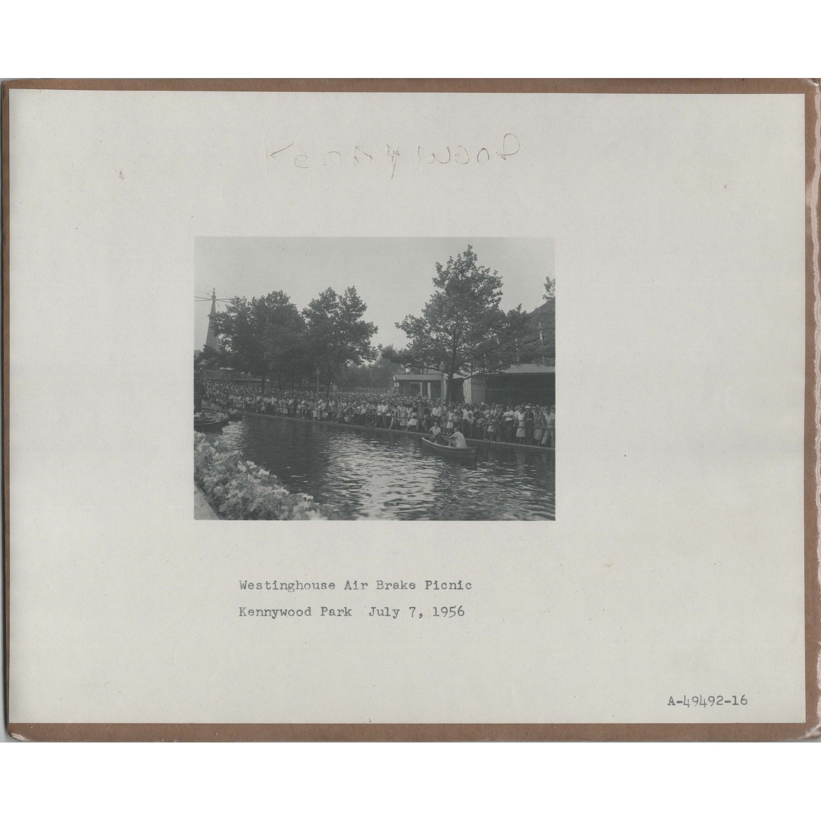 1956 Kennywood Park Westinghouse Air Brake Picnic Original Photo Lagoon Crowd