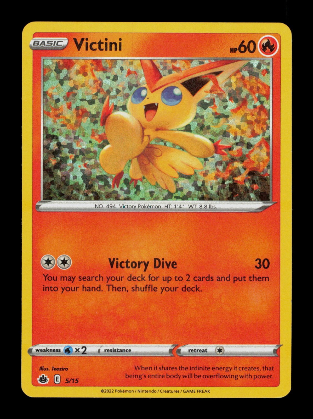Victini 5/15 Pokemon Holo McDonald\'s Match Battle Trading Card TC Victini 5/15 Pokemon Holo McDonald\'s Match Battle Trading Card TC