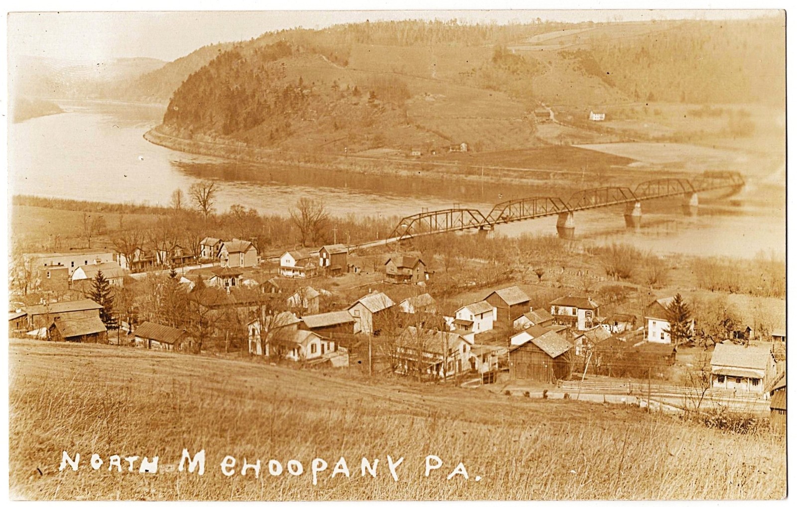 real photo North Mehoopany - Aerial View Of Town antique postcard RPPC real photo North Mehoopany - Aerial View Of Town antique postcard RPPC
