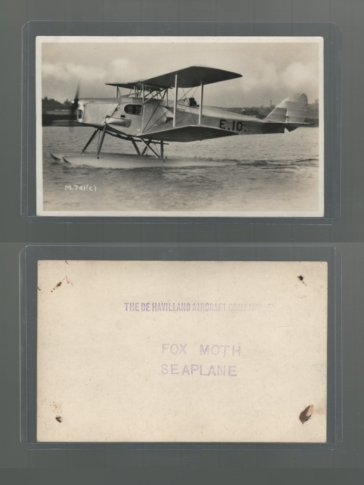 Authentic de Havilland Aircraft Co Fox Moth Seaplane River Medway England RPPC