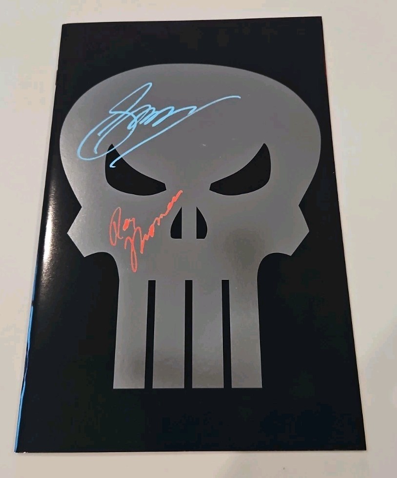 The Punisher #1 Red Band Foil Logo Virgin 2X Signed Roy Thomas & Gerry Conway