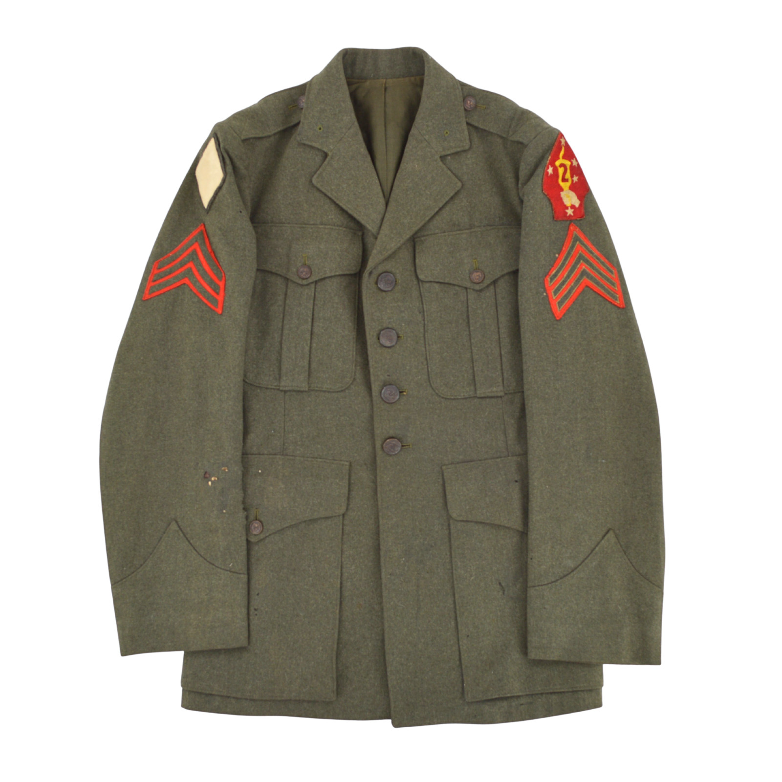 WWII 1941-1942 Dated USMC Marine Corps 2nd Marine Division Wool Uniform Jacket
