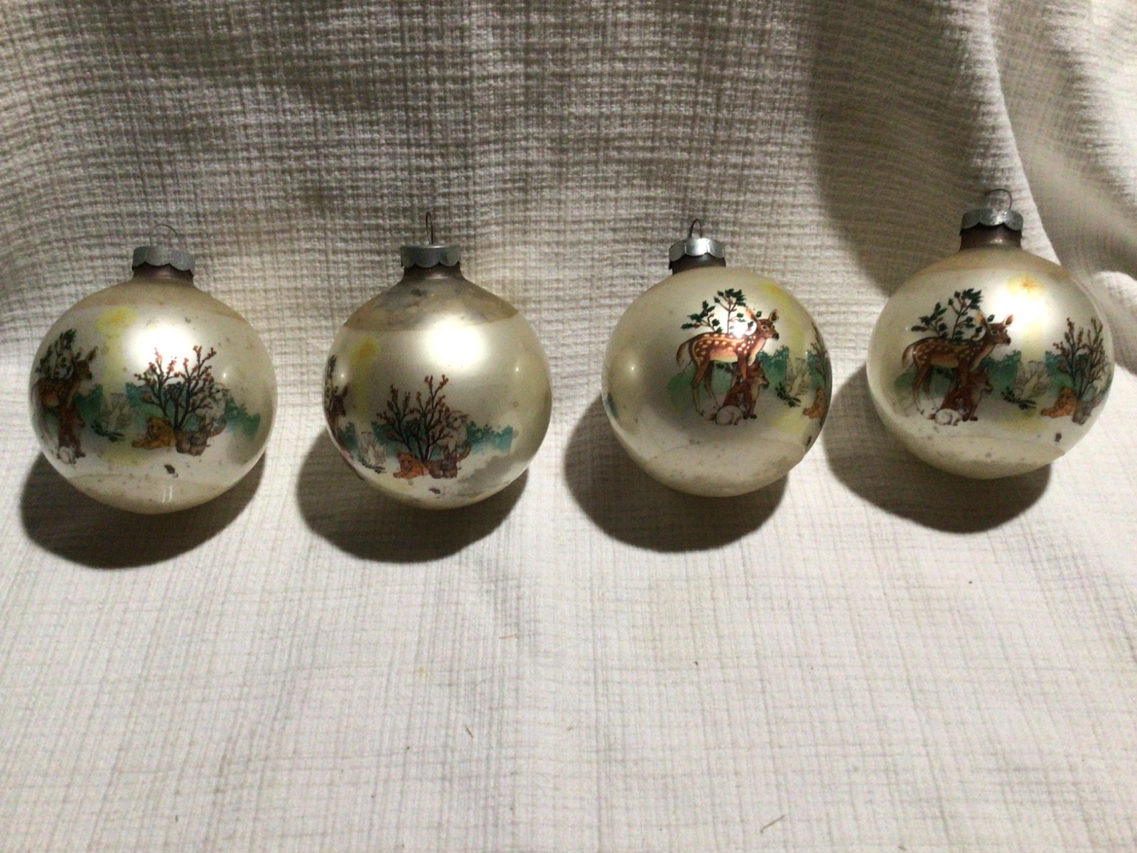 4 very rare George Coby glass ornaments