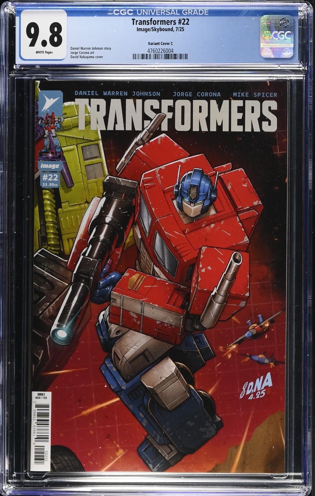 TRANSFORMERS (2023 IMAGE) #22C 1:10 CGC 9.8 COVER BY DAVID NAKAYAMA TRANSFORMERS (2023 IMAGE) #22C 1:10 CGC 9.8 COVER BY DAVID NAKAYAMA