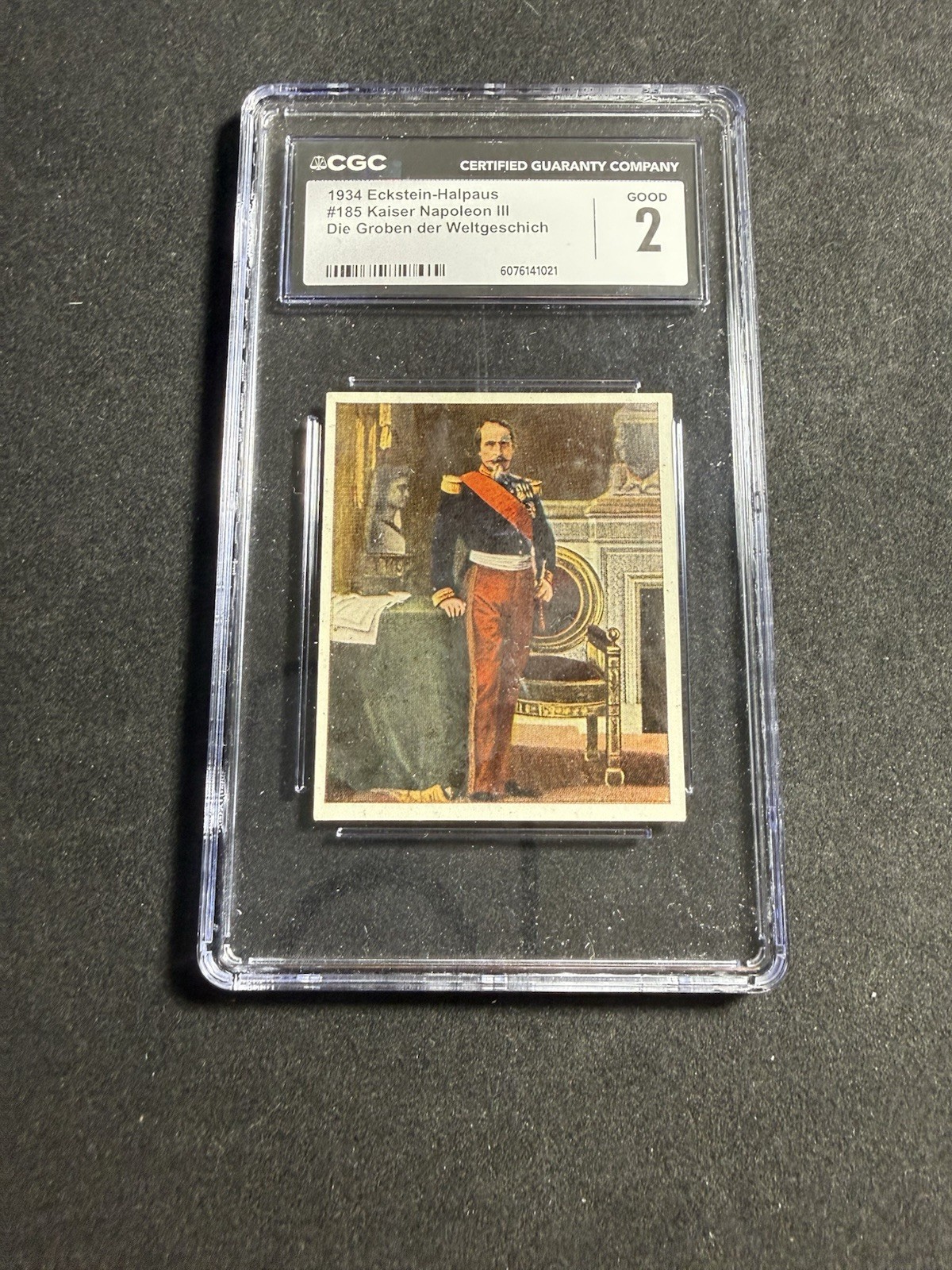 KAISER NAPOLEON III 1934 GERMAN ECKSTEIN-HALPAUS CIGARETTE CARD #185 CGC 2