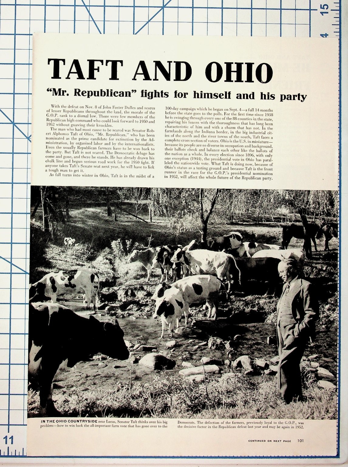 1952 Robert Taft Ohio Presidential Campaign Magazine Article Ephemera 1952 Robert Taft Ohio Presidential Campaign Magazine Article Ephemera