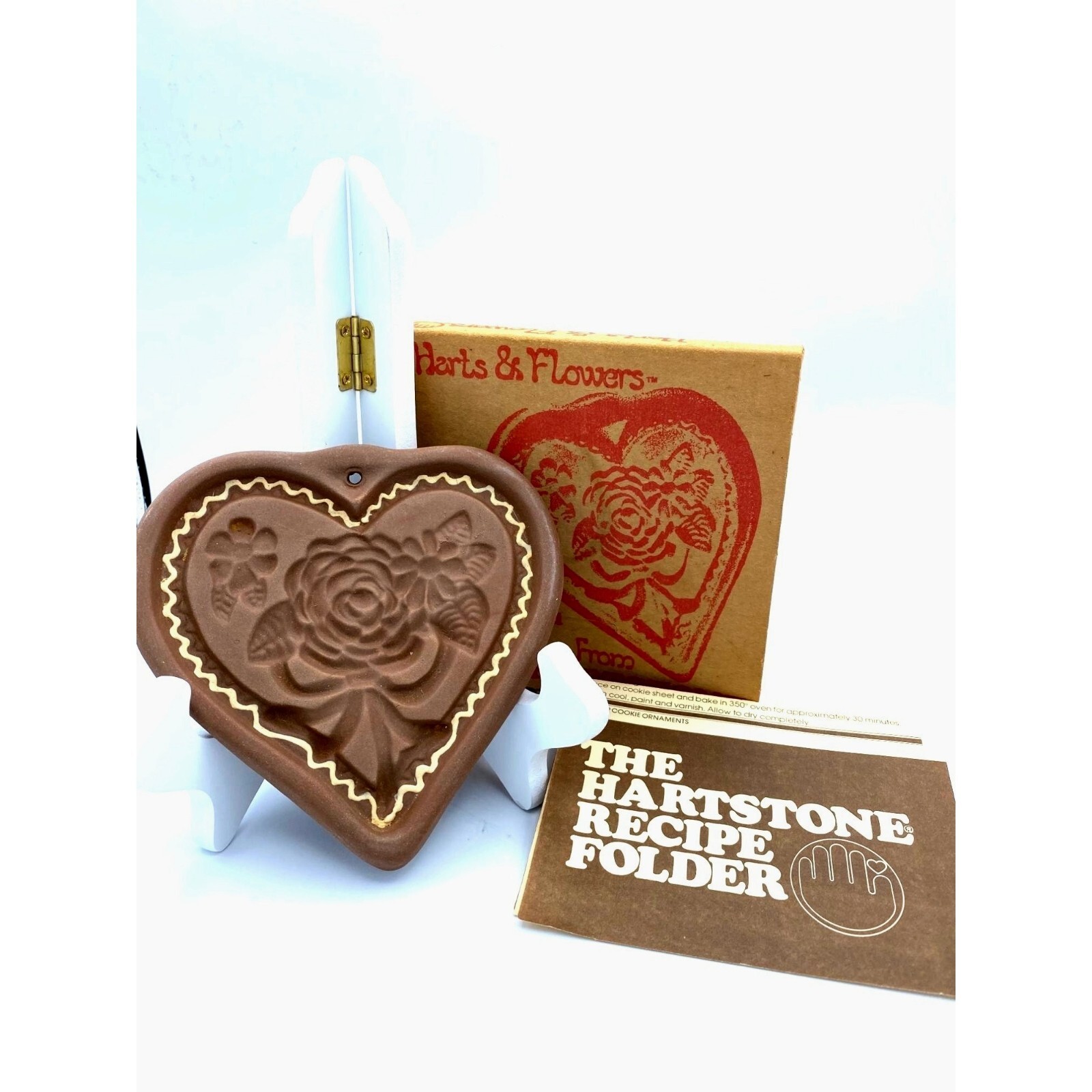 Hartstone Cookie Mold Folk Art Heart Roses/Discontinued/Vintage in Original Box