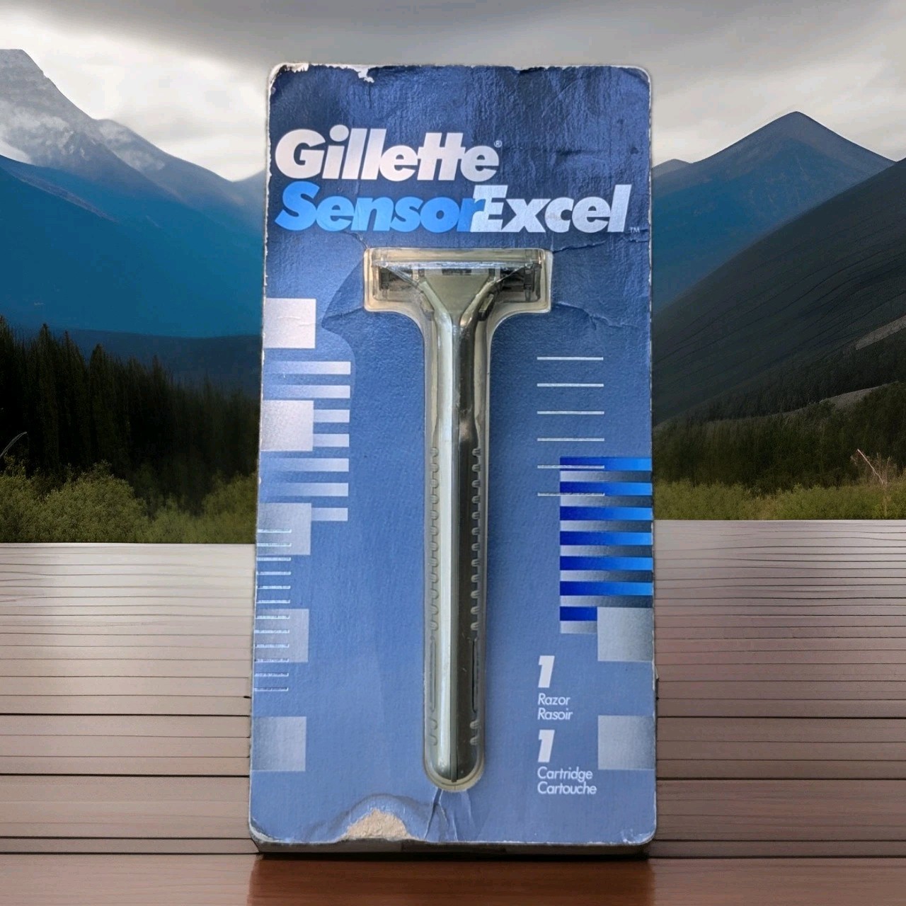 Vintage 1993 Gillette Sensor Excel Metal Handle Razor Silvertone NOS USA Made