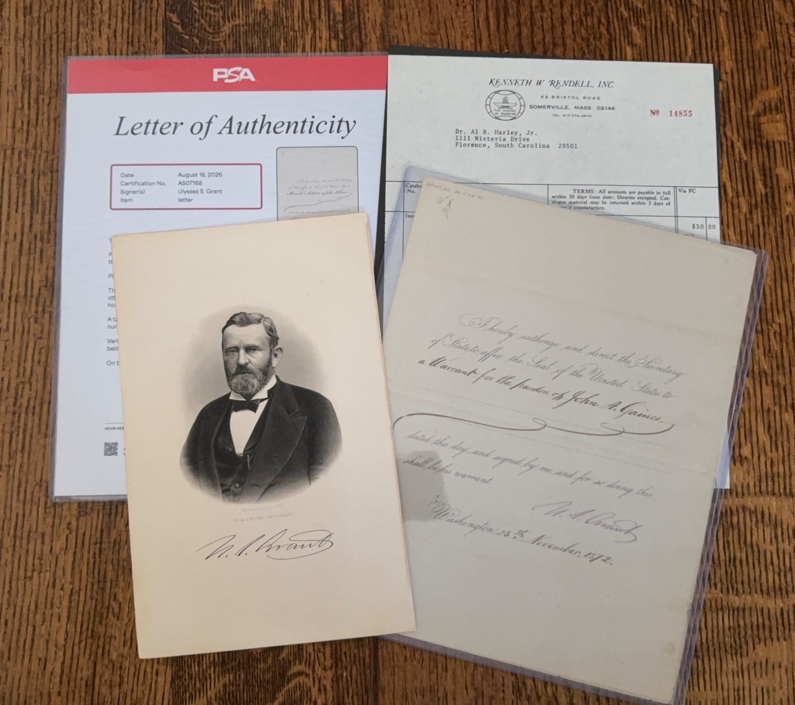 1872 PRESIDENT GRANT DS SIGNED AUTOGRAPH PRESIDENTIAL PARDON PSA DNA PROVENANCE 1872 PRESIDENT GRANT DS SIGNED AUTOGRAPH PRESIDENTIAL PARDON PSA DNA PROVENANCE