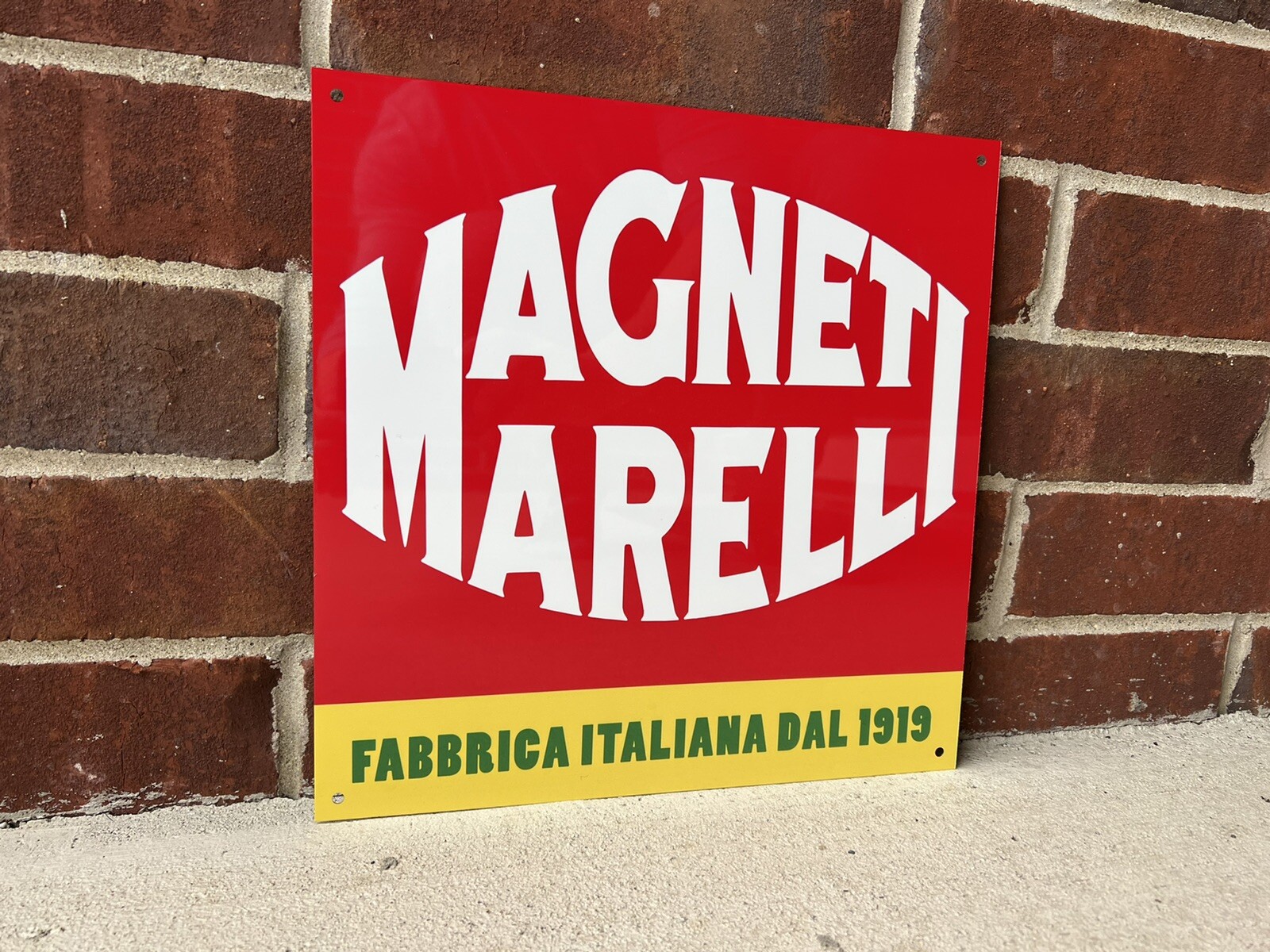 Italian parts fiat, lancia, Alfa Romeo, Mopar metal RED sign Italian parts fiat, lancia, Alfa Romeo, Mopar metal RED sign