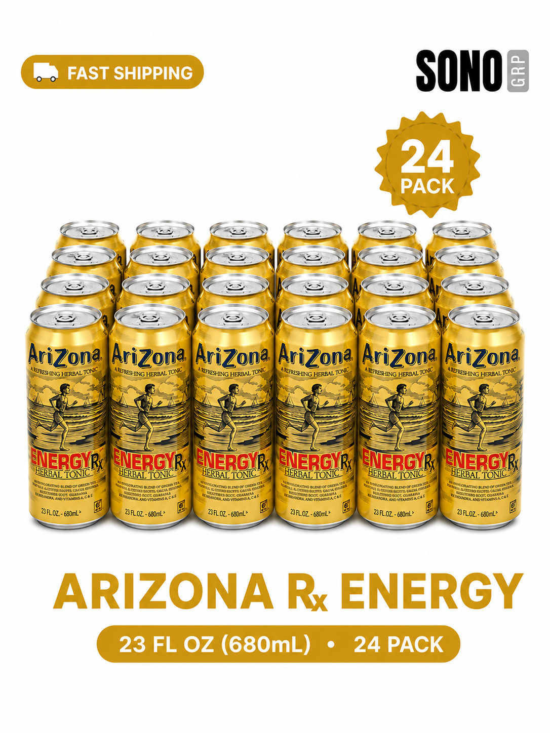AriZona Rx Energy - Big Can, 22 Fl Oz (Pack of 24) AriZona Rx Energy - Big Can, 22 Fl Oz (Pack of 24)