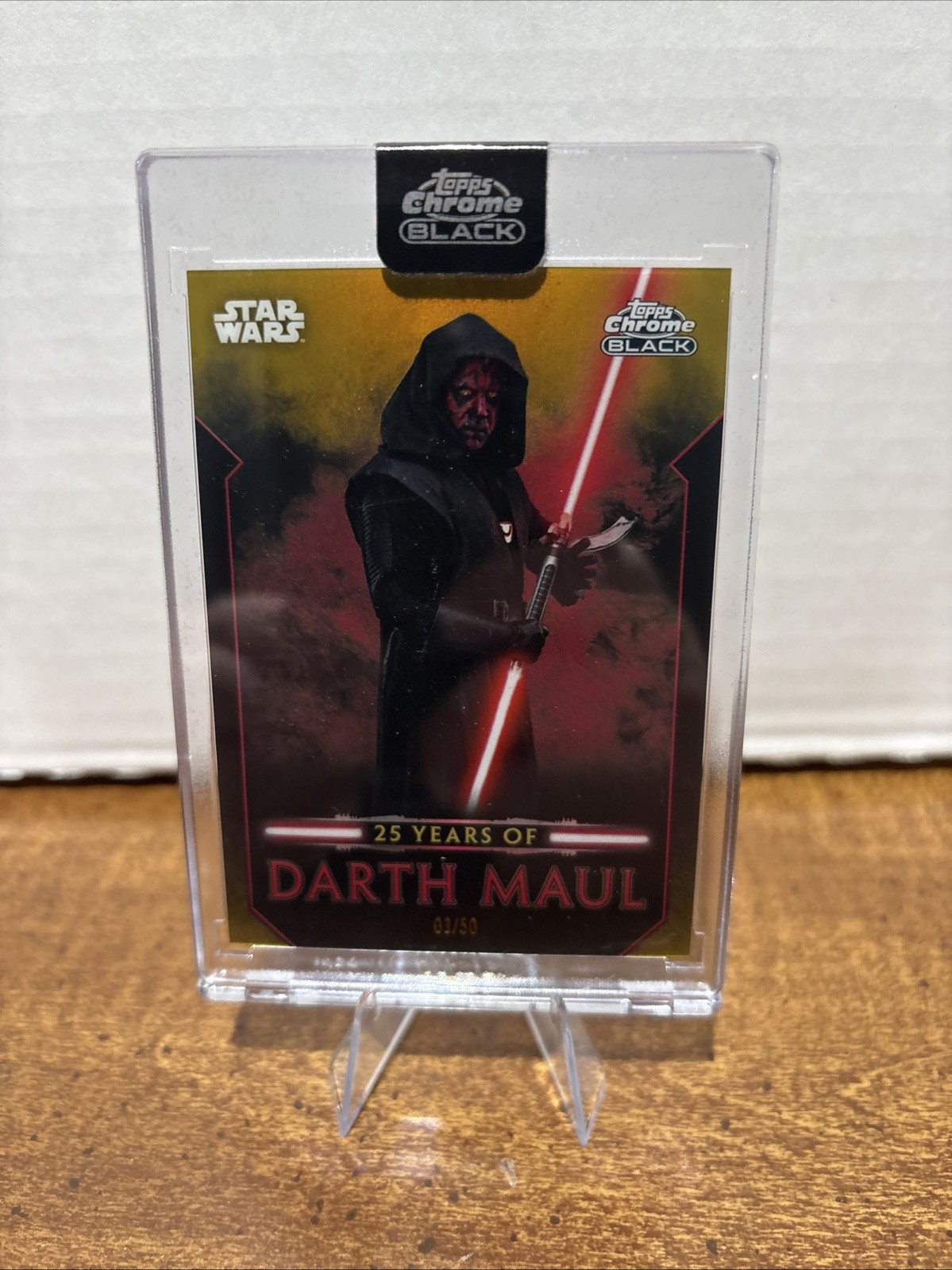 2024 Topps Chrome Black Star Wars #DM-19 Darth Maul 25th Anniversary /50