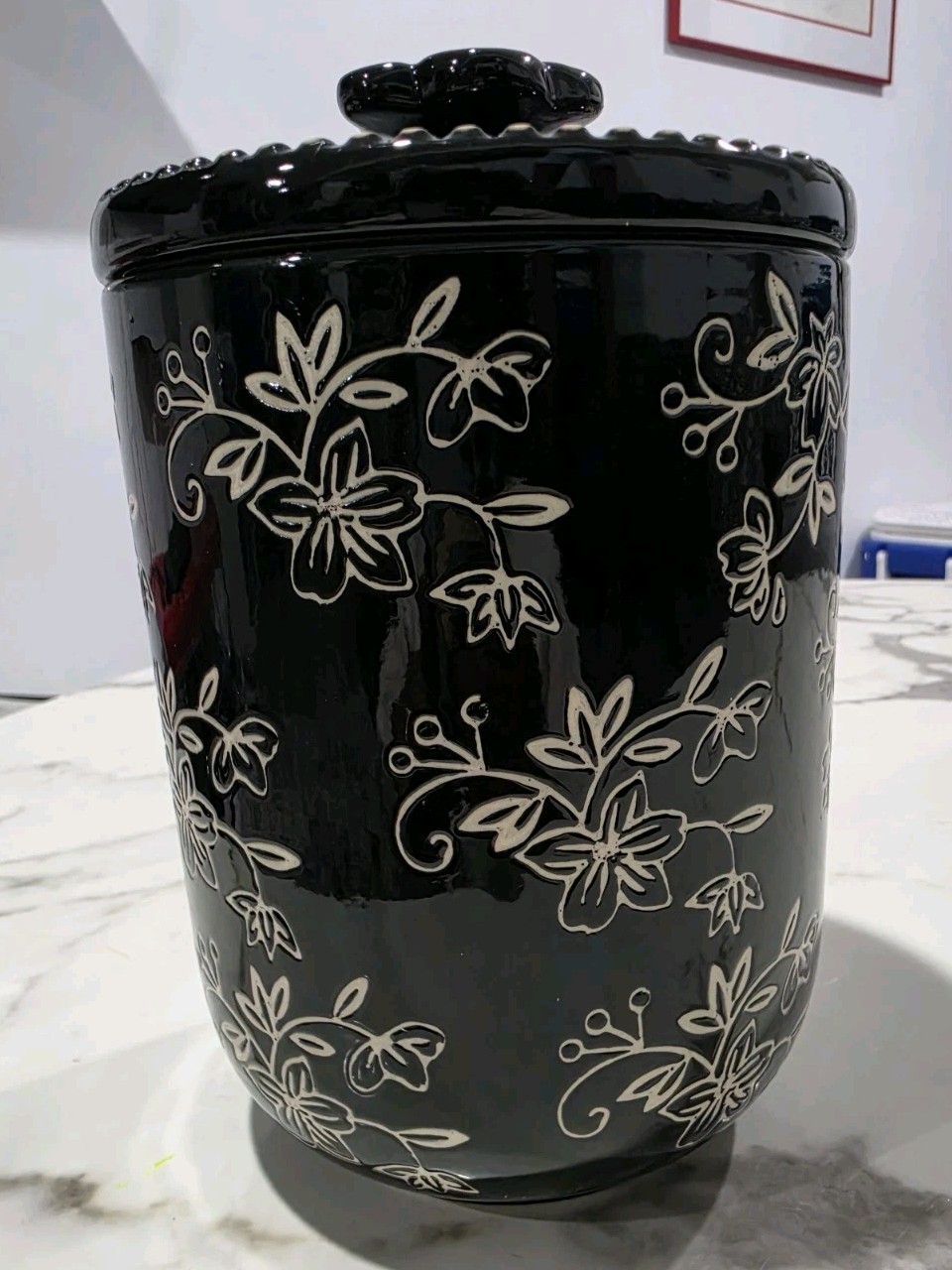 NEW TempTations Black Floral Lace Motif Lidded Jar TREAT JAR HOLIDAY NEW TempTations Black Floral Lace Motif Lidded Jar TREAT JAR HOLIDAY