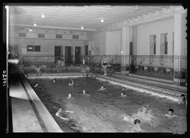 Photo:Jerusalem Israel 1930s YMCA Boys Day Swimming Pool Activities