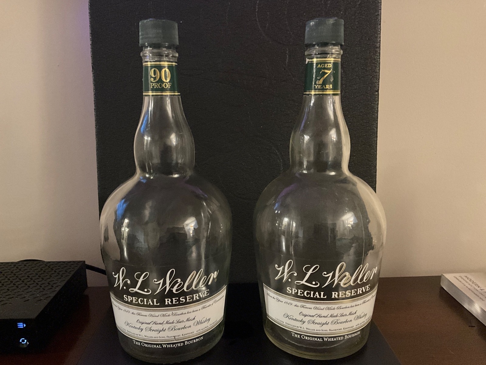 RARE HTF OLD LABELS & 1.75L W.L. Weller Special Reserve & 7 Year - EMPTY RARE HTF OLD LABELS & 1.75L W.L. Weller Special Reserve & 7 Year - EMPTY
