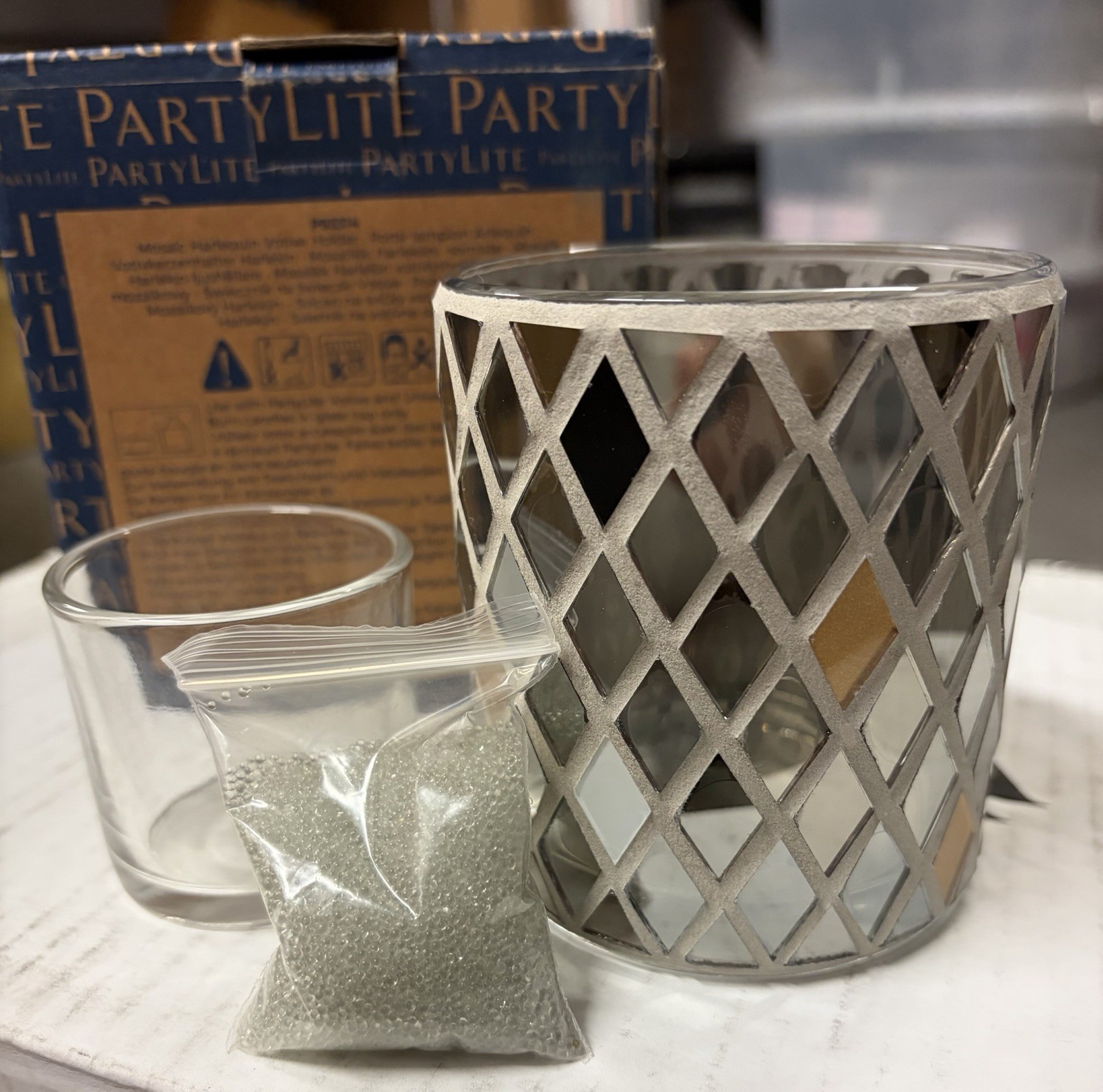 PartyLite Votive Candle Holder MOSAIC HARLEQUIN #P93314 New In Box PartyLite Votive Candle Holder MOSAIC HARLEQUIN #P93314 New In Box