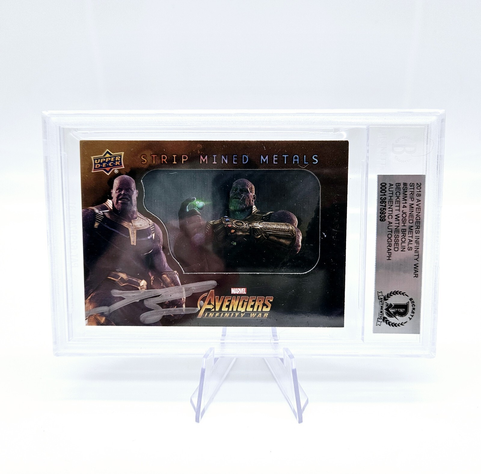 2018 Upper Deck Avengers Infinity War Thanos Signed Josh Brolin Beckett COA