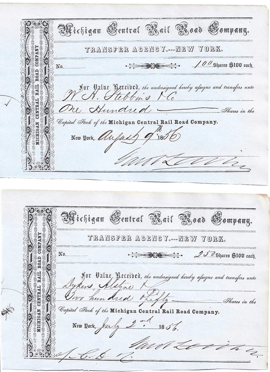 JACOB LITTLE – “Great Bear of Wall Street” Tycoon, RR Stock Signed 1856 JACOB LITTLE – “Great Bear of Wall Street” Tycoon, RR Stock Signed 1856