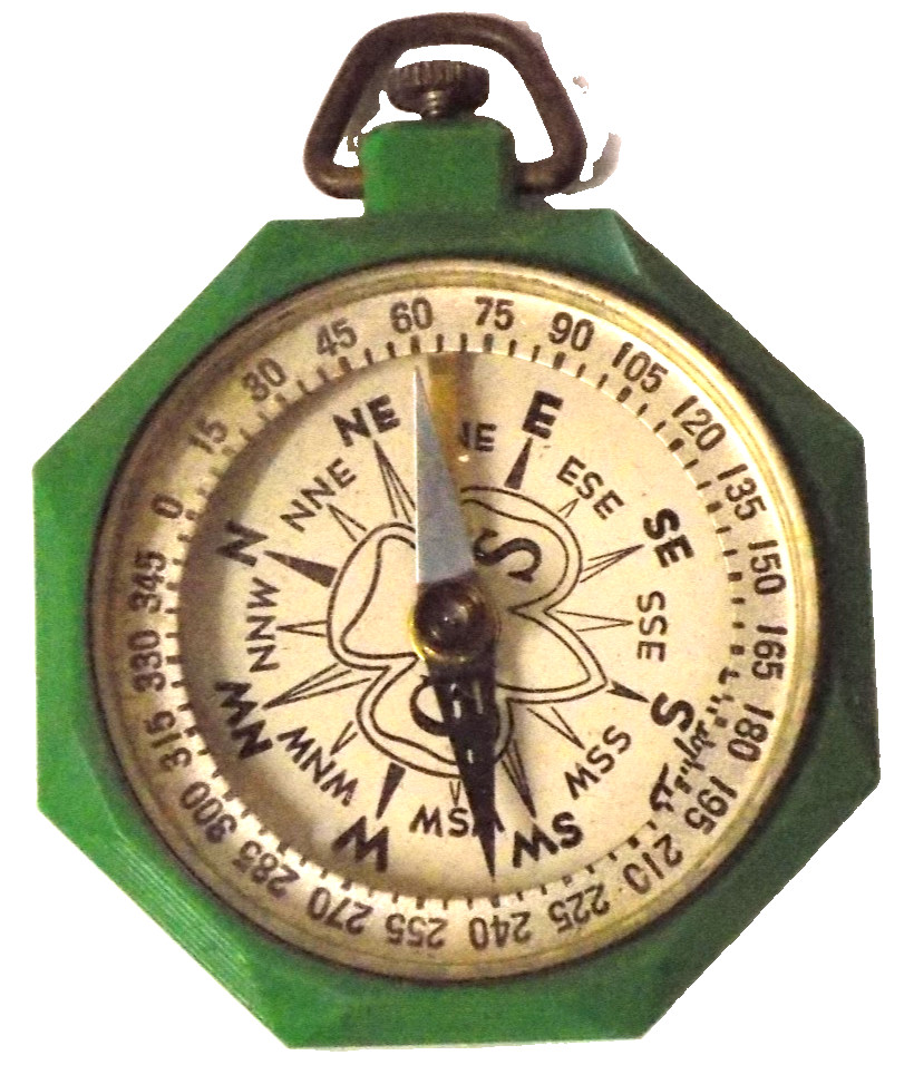 Vintage Circa 1930's Girl Scout Instrument Working Compass Green Bakelite Case Vintage Circa 1930's Girl Scout Instrument Working Compass Green Bakelite Case