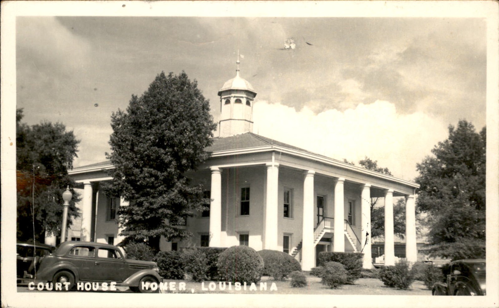 Homer LA Courthouse The Fox Company c1930s-40s Real Photo Vintage Postcard bhn