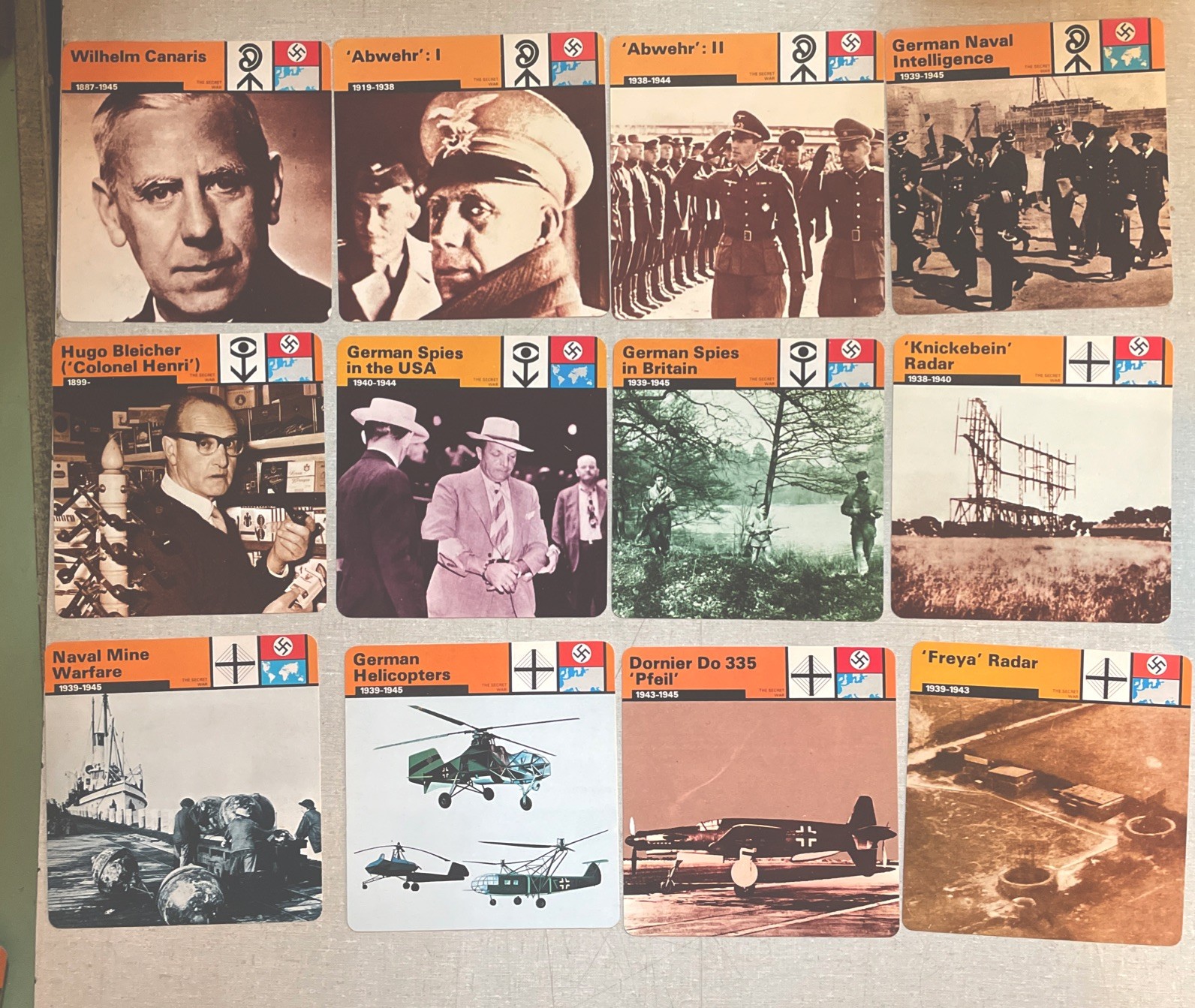 1977 EDITO Service WW2 WWII - 22 Card Lot - Germany - The Secret War