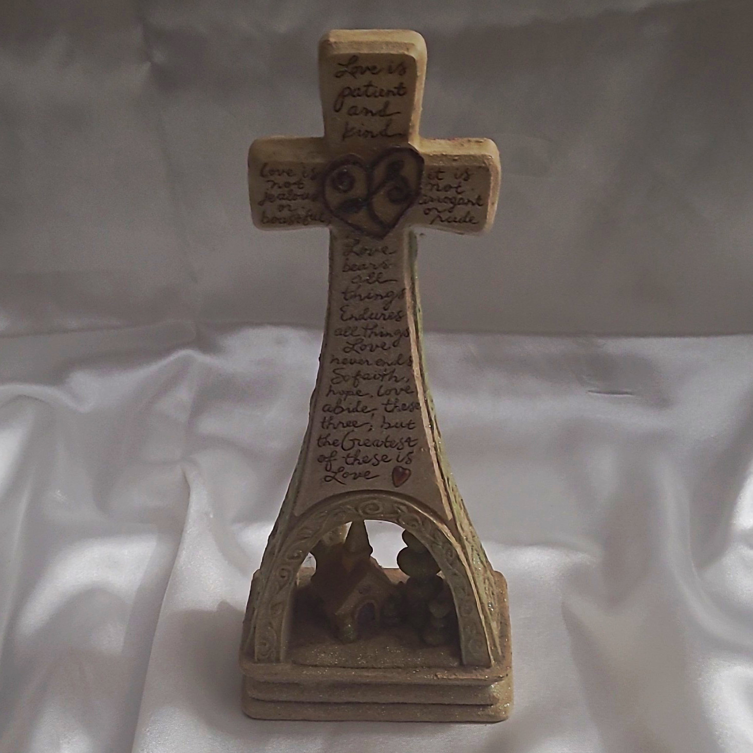 2002 Enesco Foundations by Karen Hahn Cross Wedding Chapel Christian table Decor 2002 Enesco Foundations by Karen Hahn Cross Wedding Chapel Christian table Decor