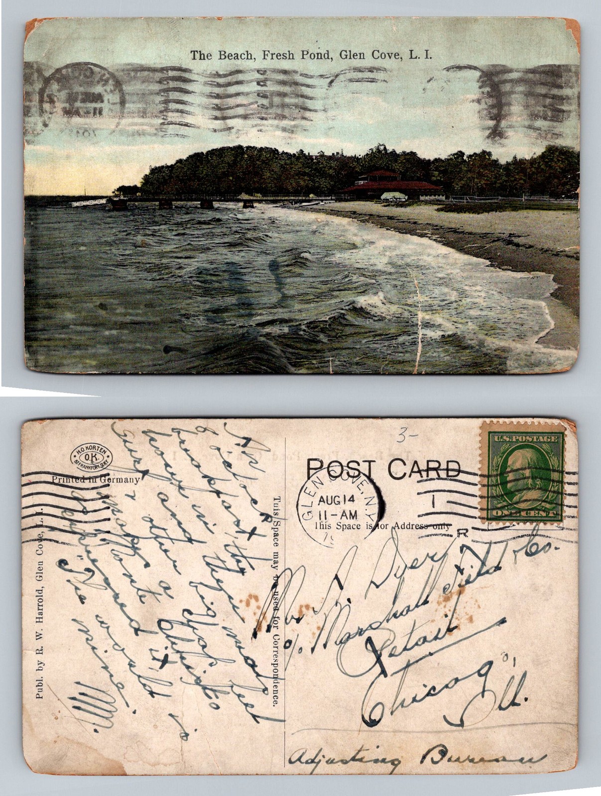 Glen Cove, NY-New York, The Beach Fresh Pond Long Island Old PC Vintage Postcard