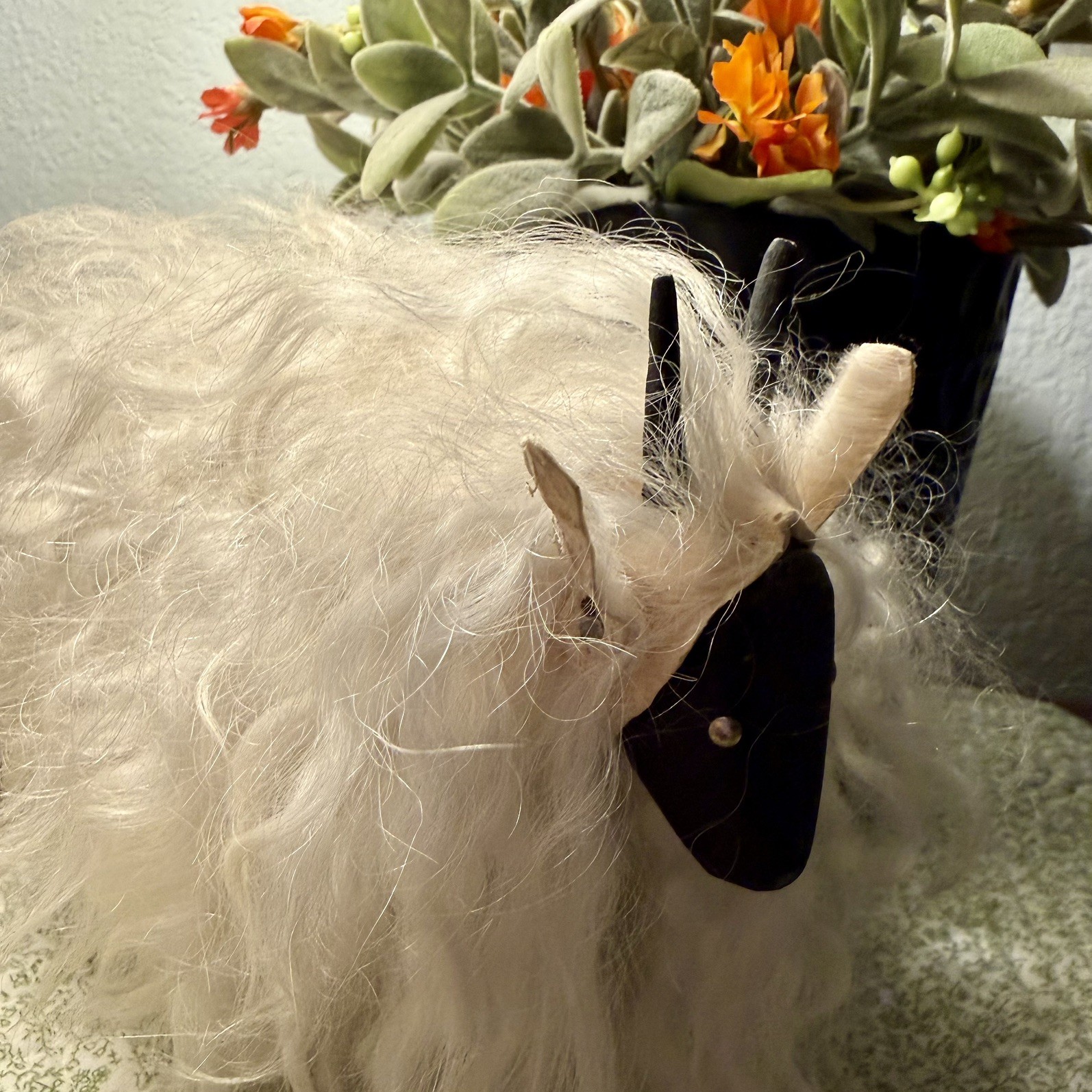 Navajo Folk Art Hand Made Goat or Sheep Wood Leather Wool, Nails With Tag Navajo Folk Art Hand Made Goat or Sheep Wood Leather Wool, Nails With Tag