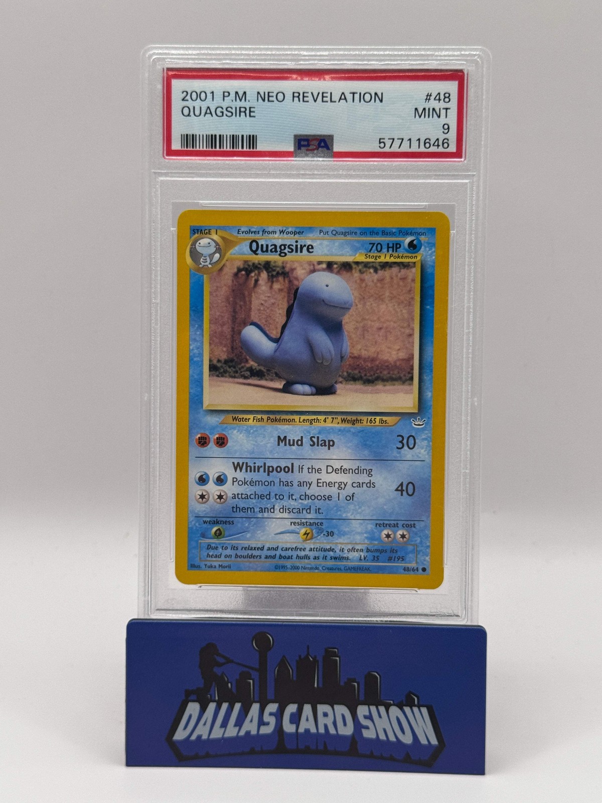 2001 Pokemon - Quagsire (Rare) - 48/64 Neo Revelation PSA 9