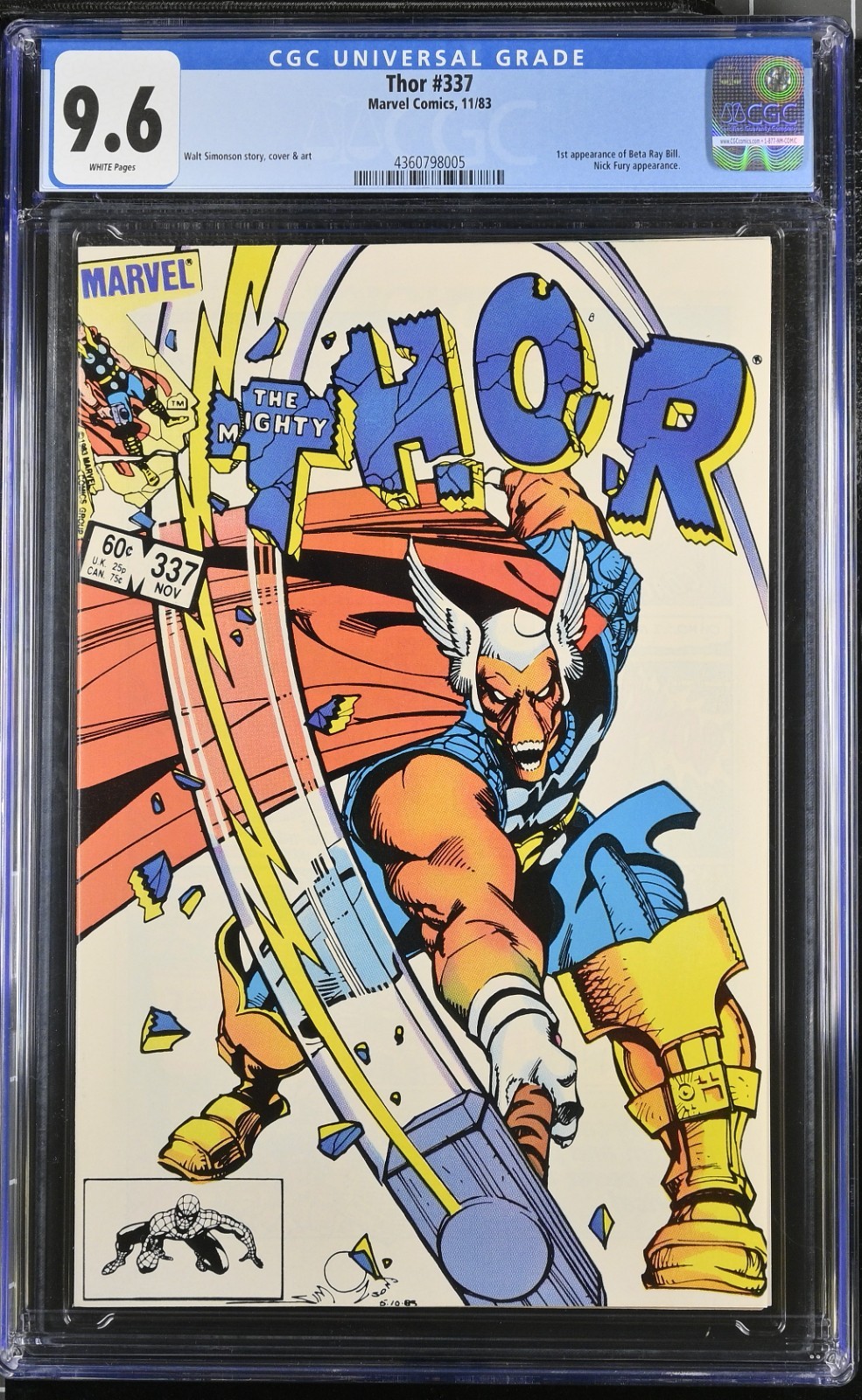 Thor #337 WHITE PAGES 1st App. Beta Ray Bill Bronze Age Marvel 1983 CGC 9.6